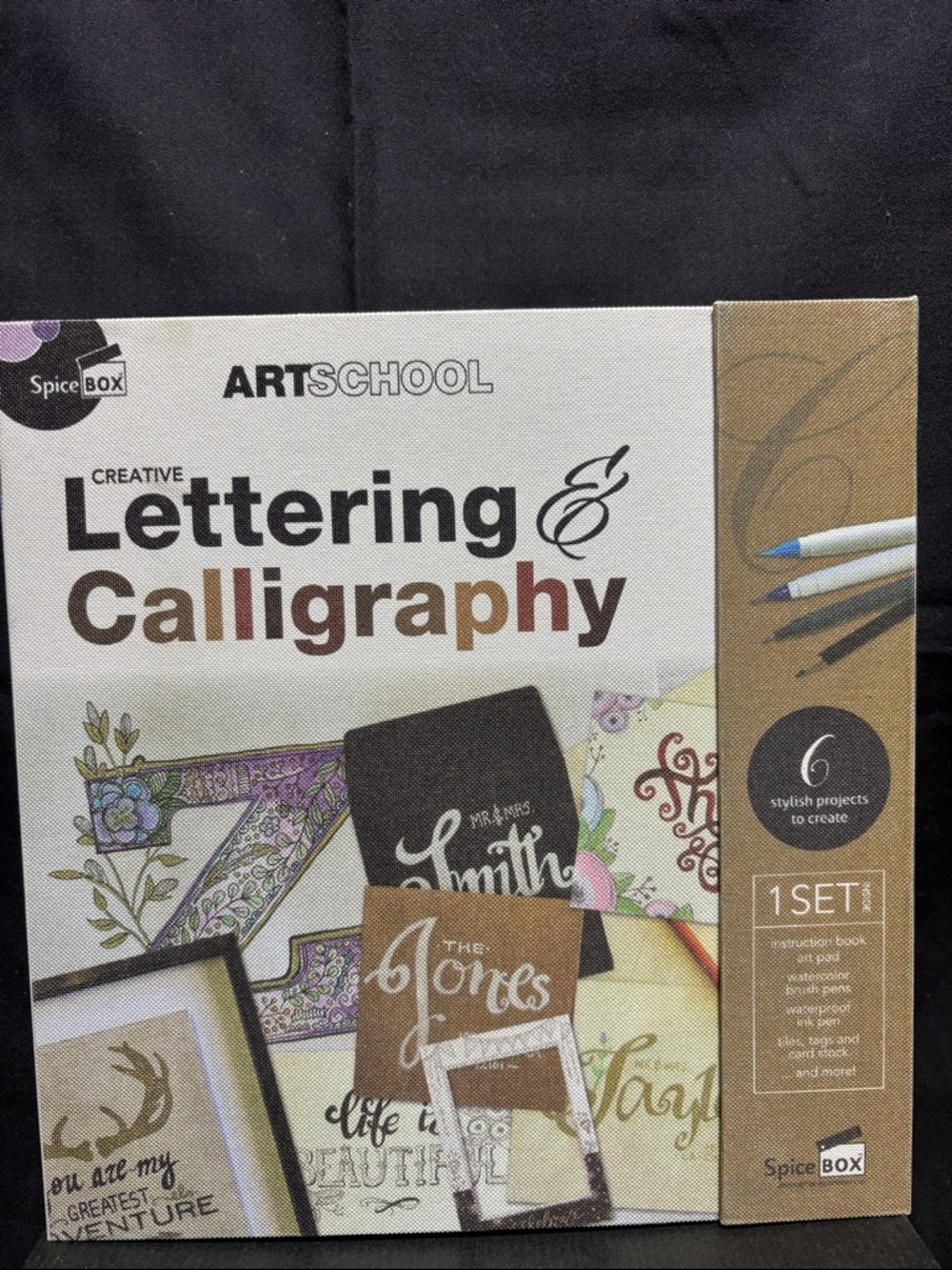 ARTSCHOOL Creative Lettering & Calligraphy Kit - White, Brown, Black